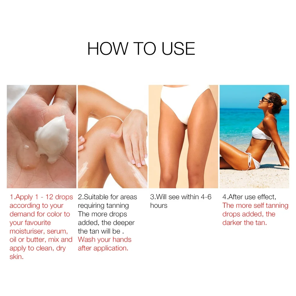 OEM DAAO Private Label In stock Vegan Organic Tanning Oil with SPF6 Sun Tan Body Oil