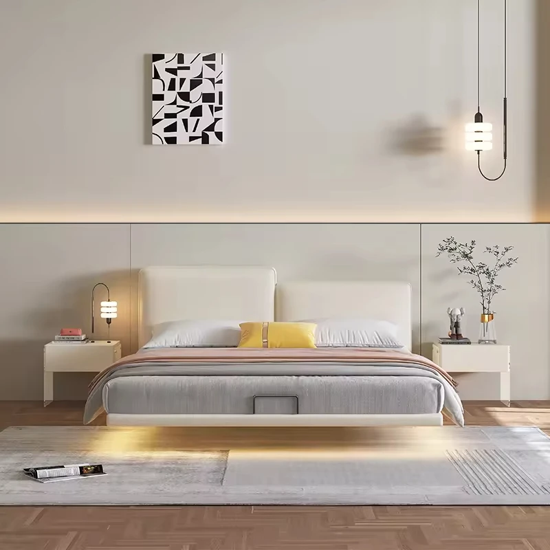 Floating Loft  King Size Bed Up-holstered Beds Velvet Fabric Comfortable Upholstered Modern Folding  Sofa Bed
