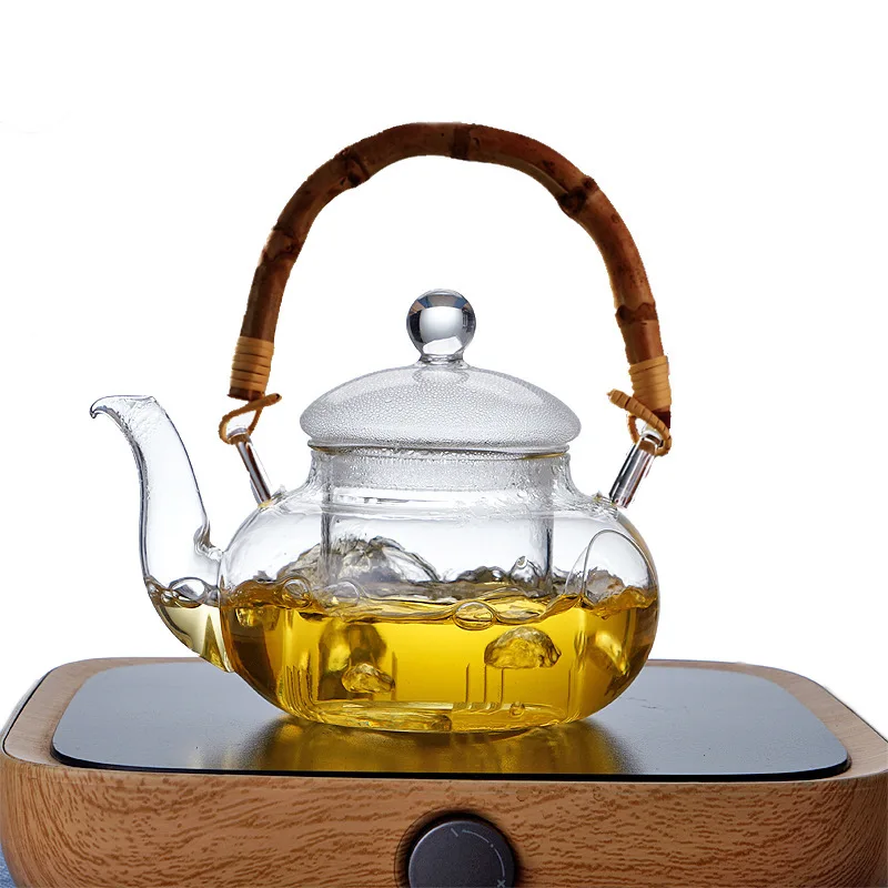 
Transparent high quality borosilicate glass teapot with infuser 