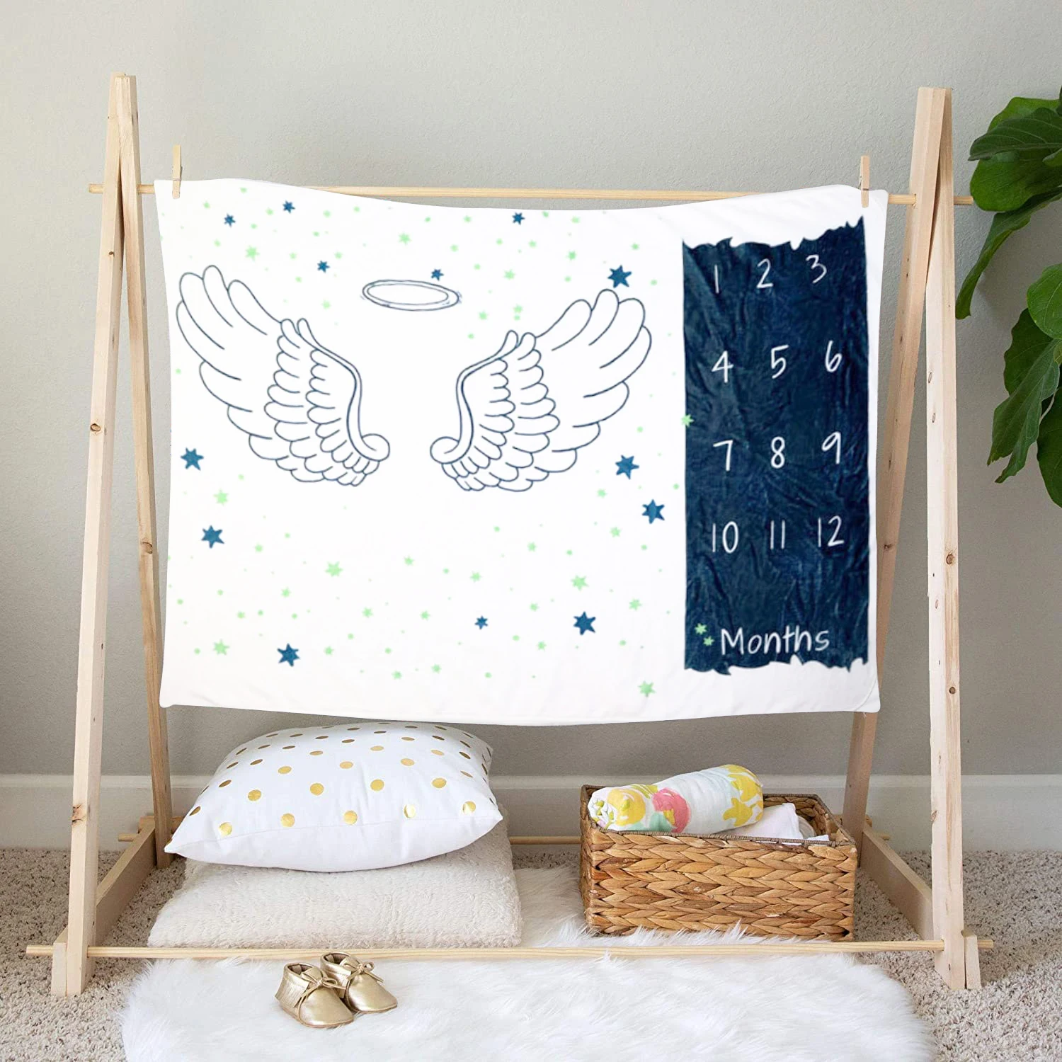 RTS safe warm attractive pattern monthy milestone blanket, supersoft for baby skin