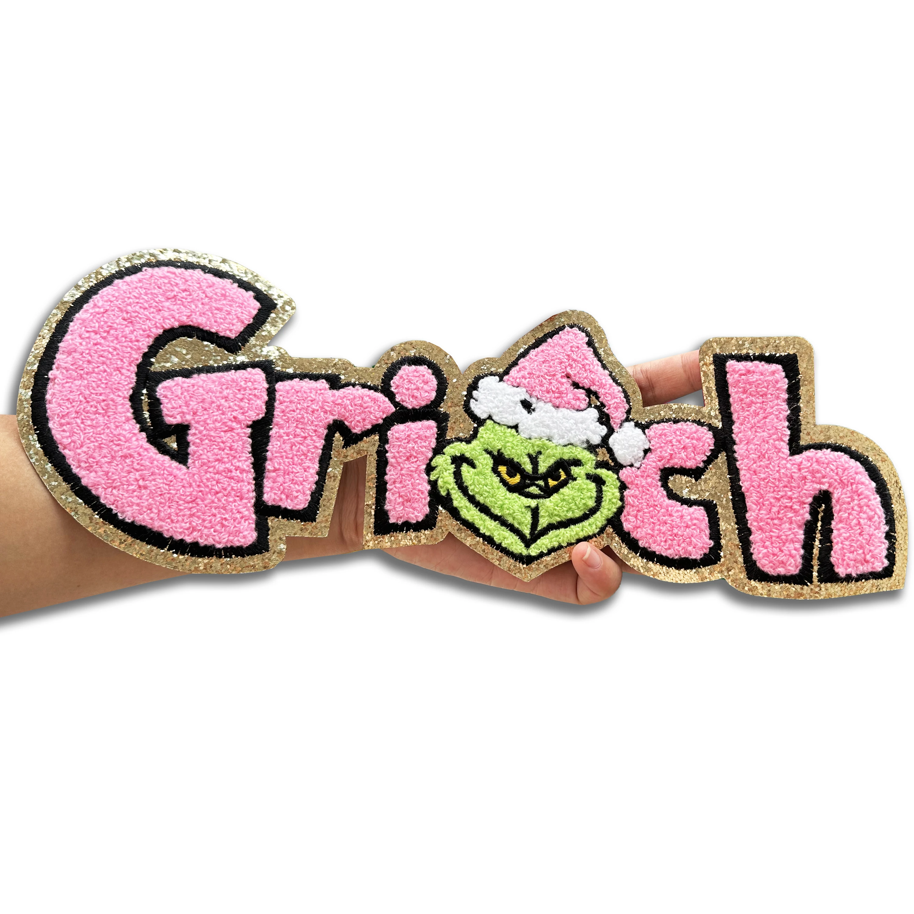 Large Adhesive Chenille Iron Sequin Embroidery Patches School Logo Applique 1-3 Day Sample Time