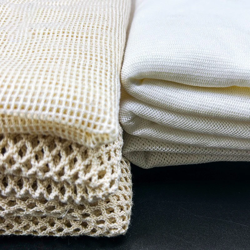 Wholesale Organic Cotton Air Mesh Fabric 45 to 360gsm for Shapewear Corset Shirt Bag Curtain Soft for Girls