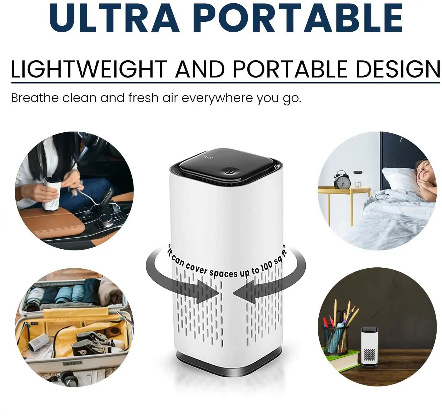 Portable Car USB Air Purifier Deodorization Sterilizer Household Mini Air Purifier