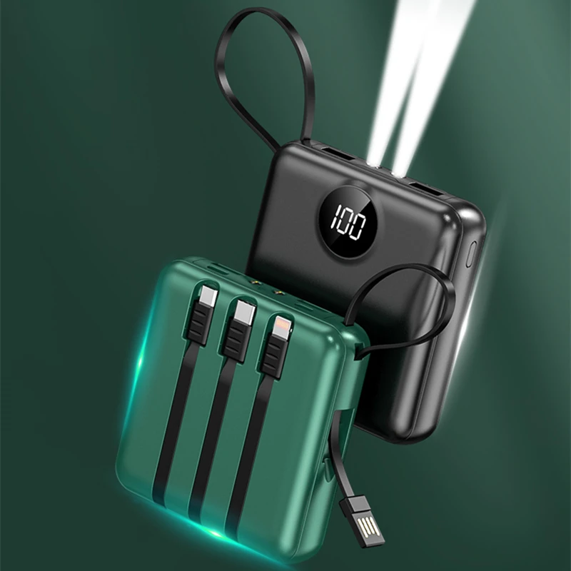 Top Selling 2022 custom logo External Battery USB Power Station 10000mAh 2A Portable Mobile Phone Charger with cable Power Banks