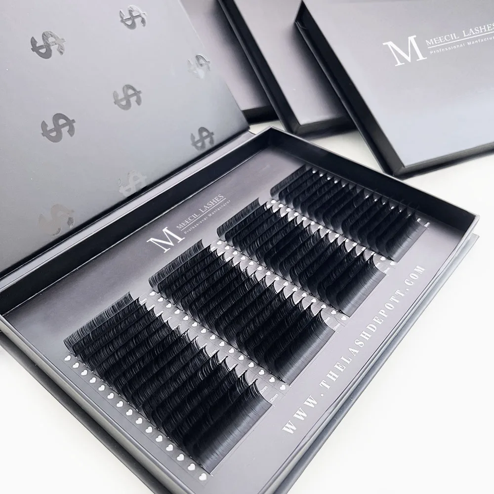 Full Mink Cashmere Dark Matte Russian Mixed Fluffy Volume Handmade Lash Trays Volume Eyelashes wholesale