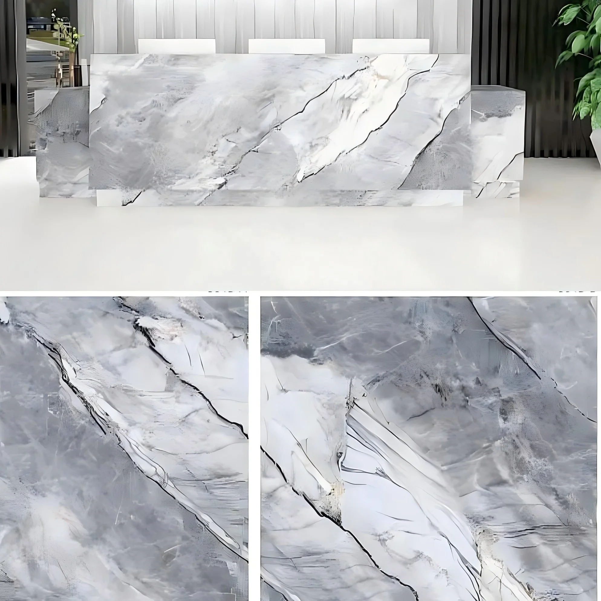 PVC marble wall panels Glossy matt Embossed customized color marble sheet for home decoration free samples