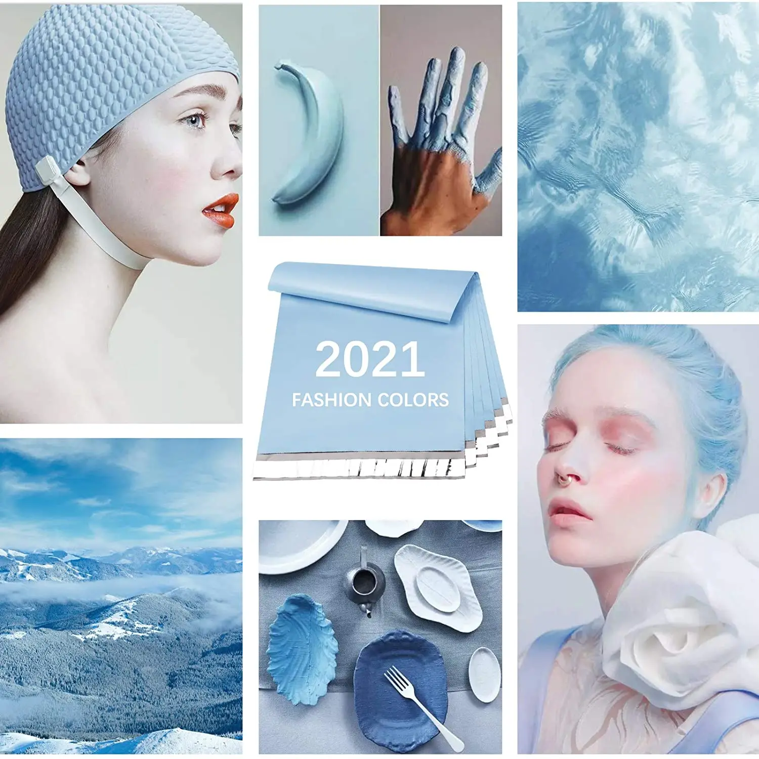 Poly Mailers 12x15.5 100 Pack Large Shipping Bags Strong Adhesive Postal Bags Sky Blue Mailing Bags Multipurpose Envelopes