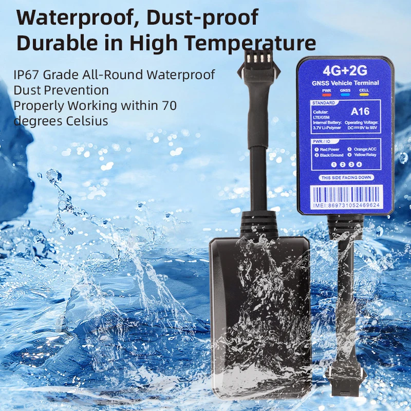 A16 Ultra Mini Car GPS Tracker Black Waterproof Signal Strong Support Power Outage Alarm Multiple Abnormal Alarm.