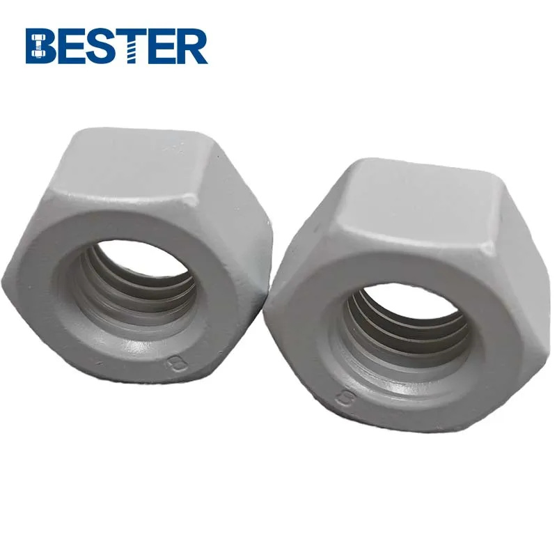 Manufacturer directly PTFE Fluorocarbon Xylan Coating Threaded ASTM A194 grade B8 hexagonal nuts