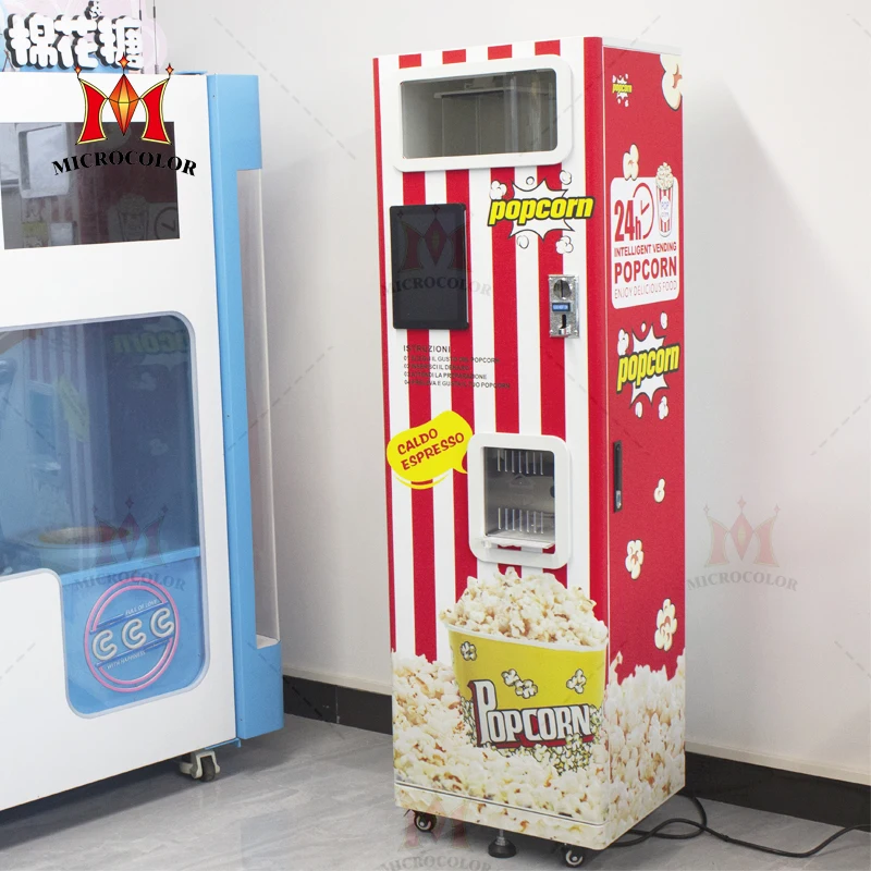 Custom Self-service Popcorn Vending Machine with Bill Acceptor Coin Operated  Automatic Smart Pop corn Machine For Sale