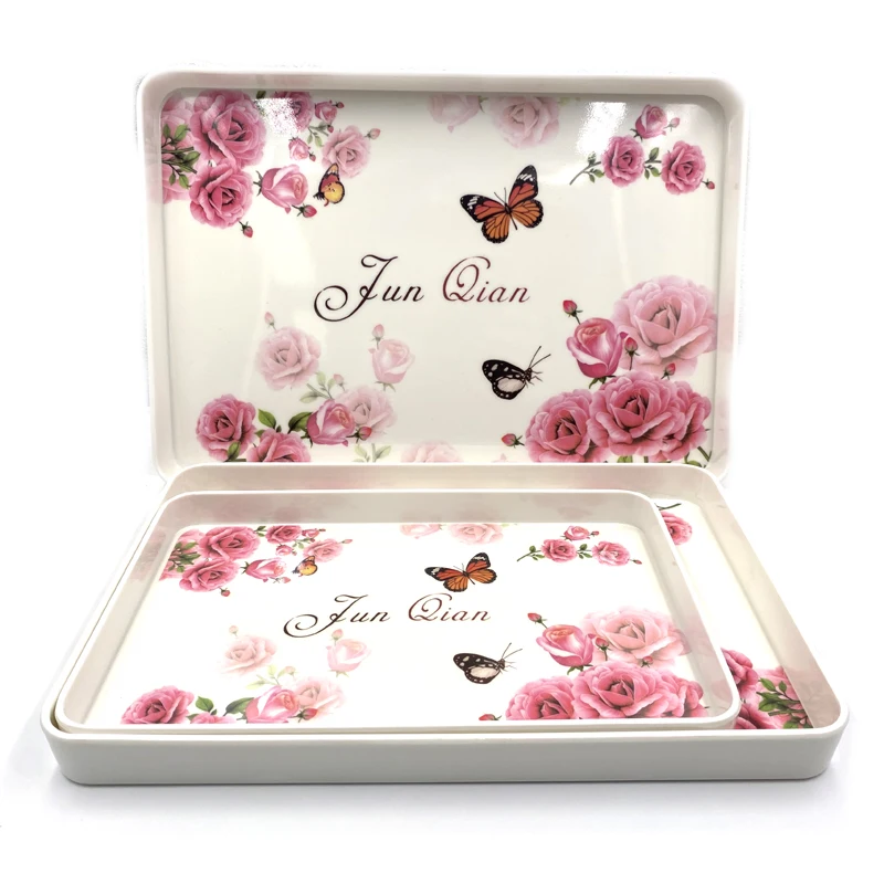plastic melamine  custom designs printing serving tray