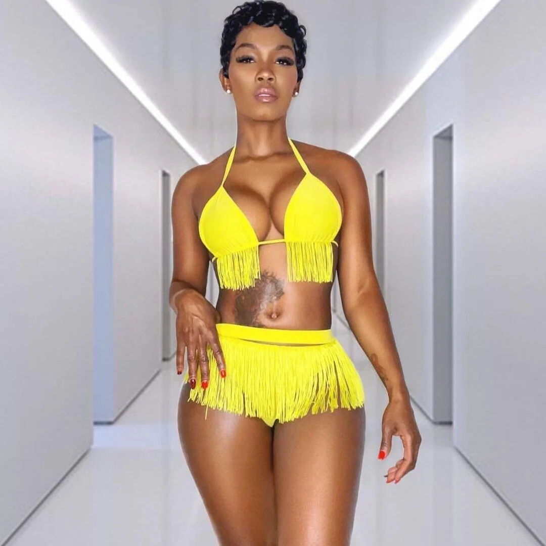 New Arrival Beach Wear Women Swimwear Sexy Bathing Suit Swimsuit 2 Piece Fringe Micro Bikini Set 2022