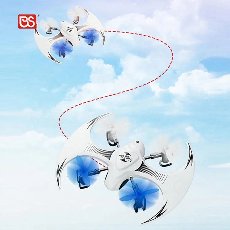 BS Toy 4K 2.4G 4 Channel Hand RC One Button Control Full Protection USB Gyro Night Light Vision Drone Flying Without Camera