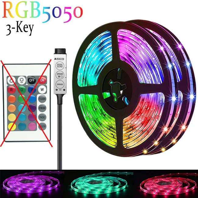 USB RGB светодиодные полосы света 8 мм 60 светодиодов 5 В SMD 5050 Смарт-приложение управление Bluetooth гибкая лента Светодиодная компьютерная телевизионная подсветка