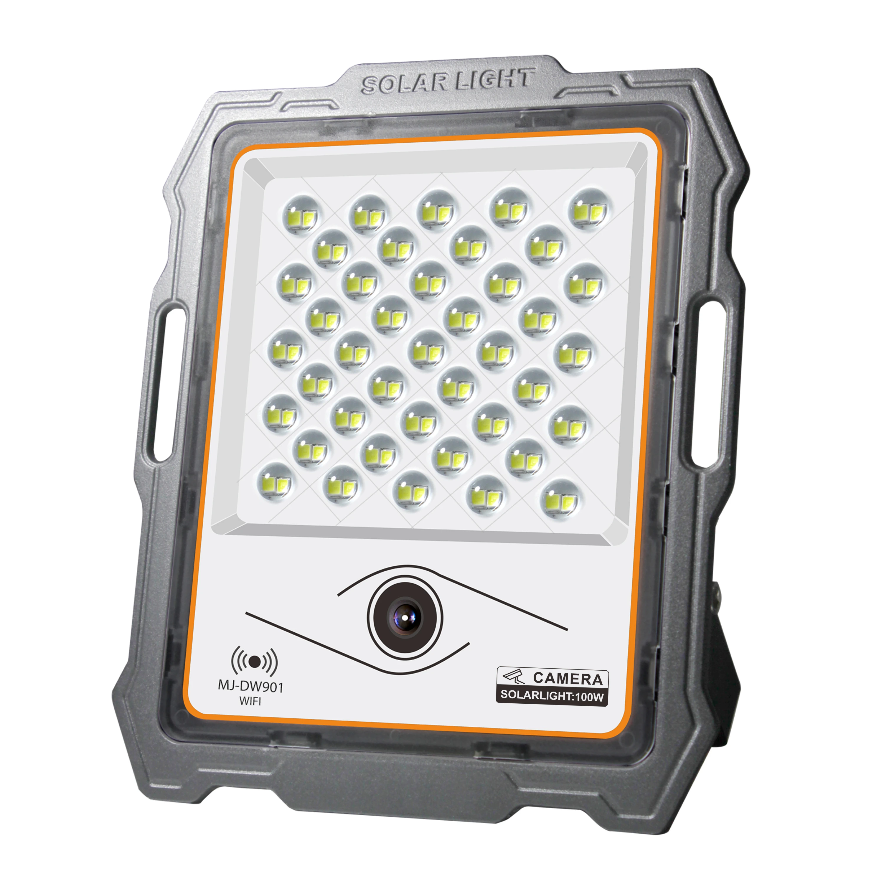 High quality bright white 200w 100w new design of light jindian led solar energy system light flood light camara waterproof ip66