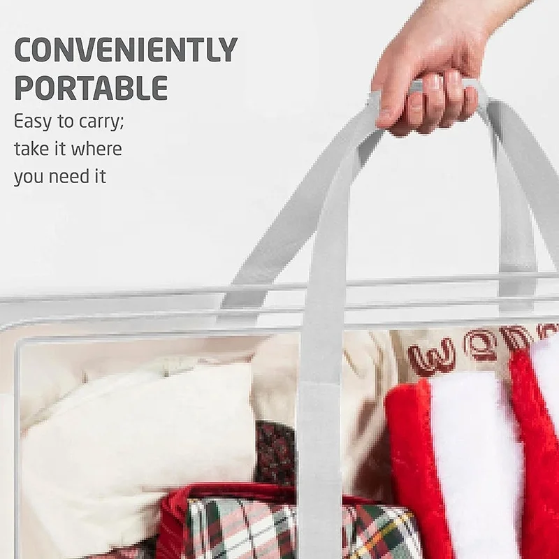 Clear Plastic Durable Reusable Moving Bag Laundry Bag Storage Organizer Hamper for Shopping Storage Travel Clothes Toy