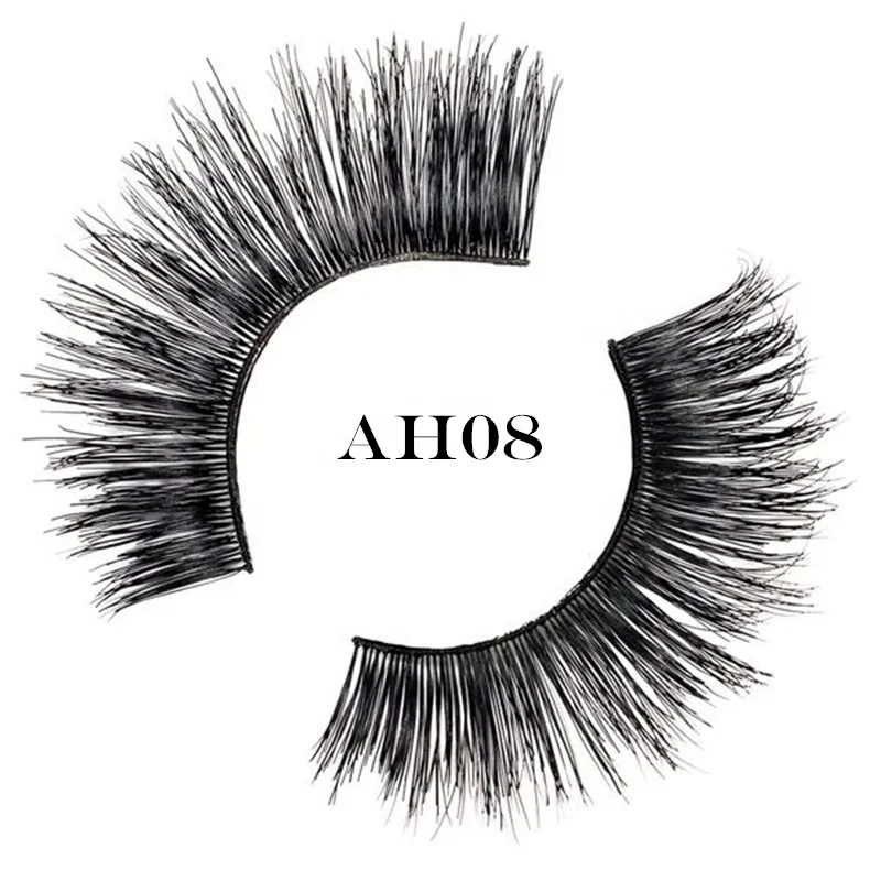 
aliexpress china on line buy website 100% human hair strip eyelashes remy hair false eyelashes 