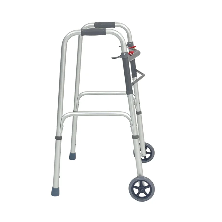 Bliss Medical Lightweight Standing Frame Aluminum Folding Walking Aid Walker with wheels for Disabled