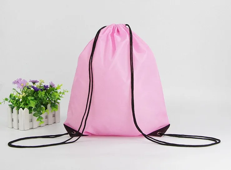 Factory custom logo sports backpack 210D polyester drawstring bag printing draw string bag for promotional