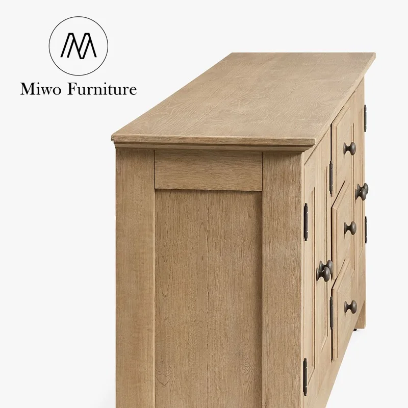 Modern country antique furniture design solid wood Benchwright Grand Buffet side cabinet Chest drawers locker custom Sideboard
