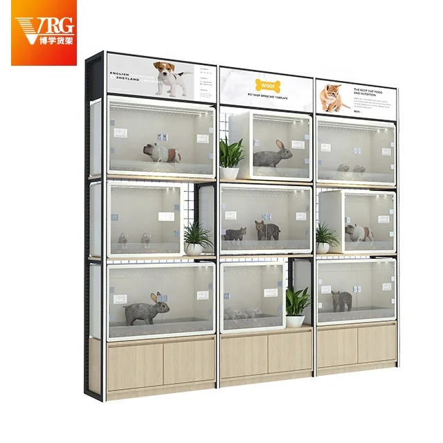 Pet shop pet supplies display rack retail combination store shelf pet shop shelf display rack wooden multifunctional