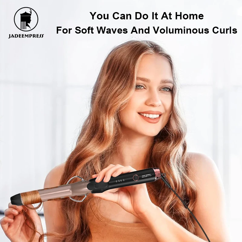 Professional Household Ceramic Coating Hair Curler with LED Temperature Display OEM Curling Iron Private Label