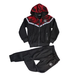 Заводская цена, новинка, Модная трикотажная одежда, куртки, простые толстовки, куртки, толстовки, комплект одежды для детей