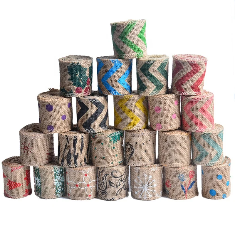 
60mm Jute Burlap Rolls Hessian Ribbon Trim Fabric Jute Roll Wedding Decor Ornament Party DIY Supplies 