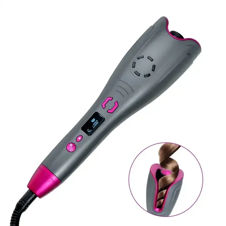 OEM Spiral Electric Auto Ceramic Big barrel Ionic Hair Curler Wave Automatic Curling iron
