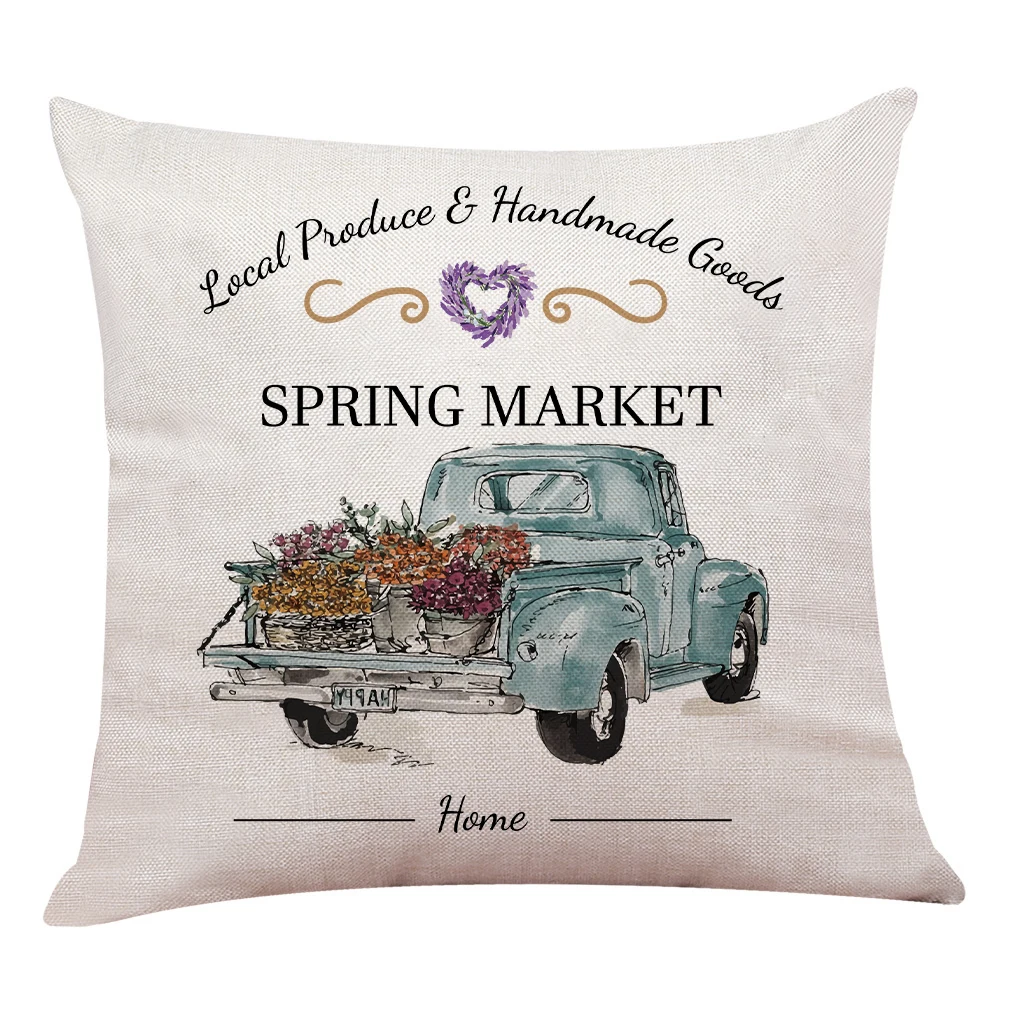 Wholesale Customizable Natural Linen Look Polyester 45 x 45 cm Throw Cushion Cover Pillow Cases Pillowcase for Home Decor