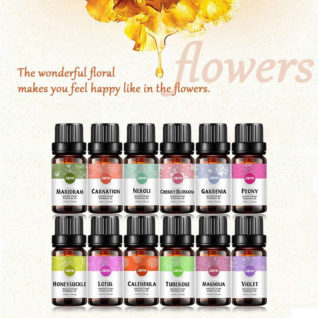 CherryBlossom Neroli фиолетовая Гвоздика пион Майоран тюбероза Календула Магнолия жимолость Гардения цветок эфирное масло