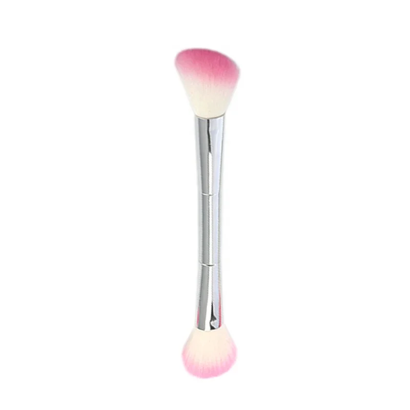 professional double end powder blush makeup brush single silver cosmetic tool brush women gift electric powder make up brush