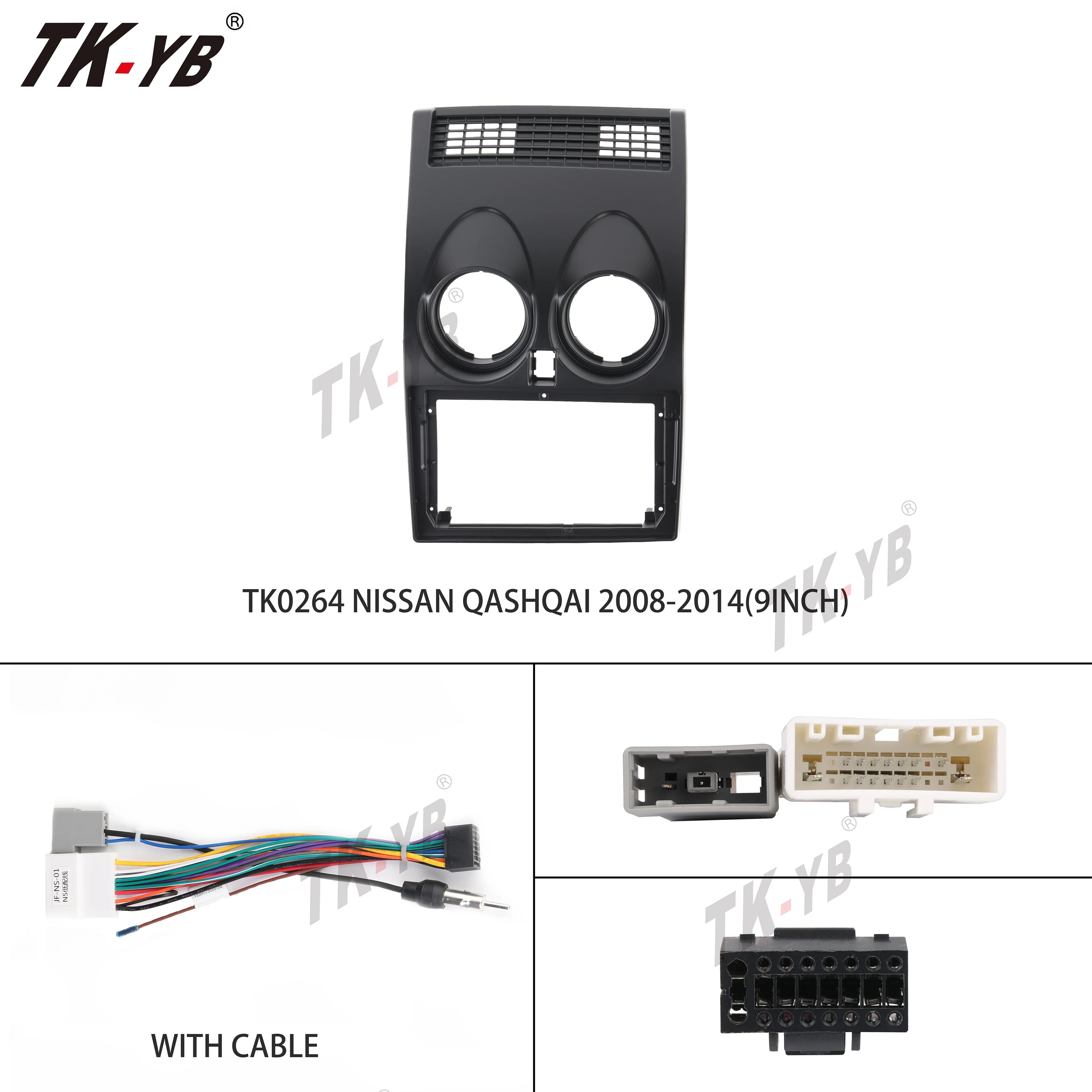 TK frame car radio frame android car player car panel for NISSAN QASHQAI 2008-2014 9inch