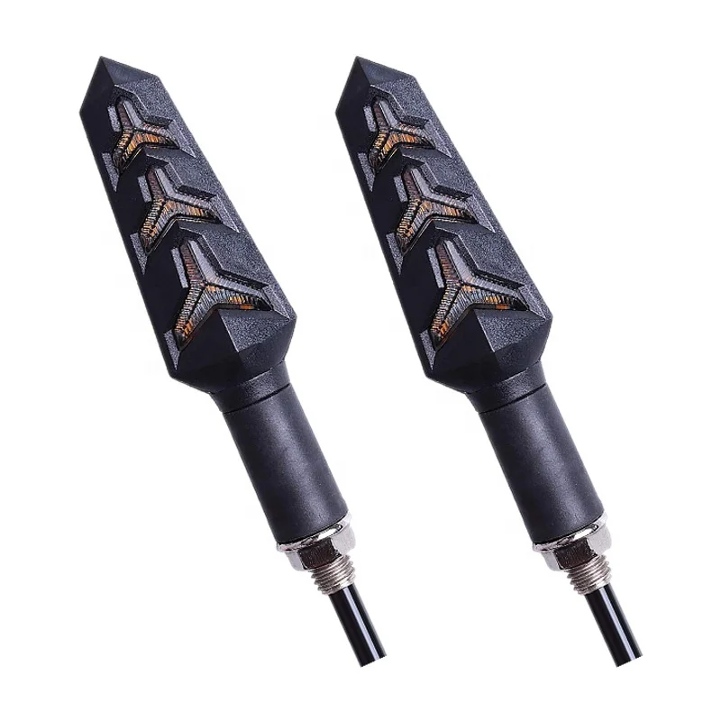 Waterproof Rear Amber Bike Indicators 12V DRL Sequential LED Turn Signal Strip Lights for Motorcycles