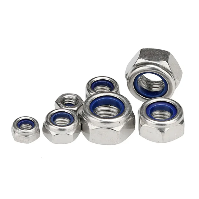 China supplier galvanized metric m10 nylon lock nut ss304 ss316 hex nylon insert lock nuts