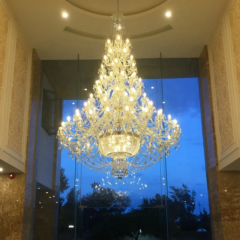large candle k9 glass crystal chandelier foyer lighting hanging chandelier pendant for hotel