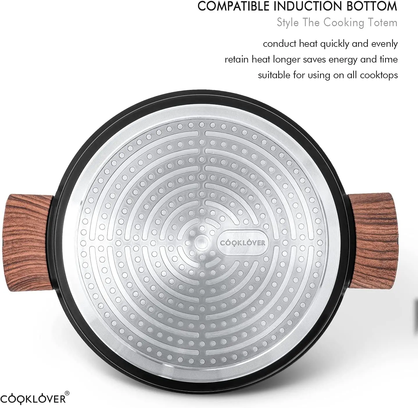 Cooklover Professional Manufacturer Fry Pan Set Non-Stick Coating Aluminum Cookware Sets With Detachable Handle