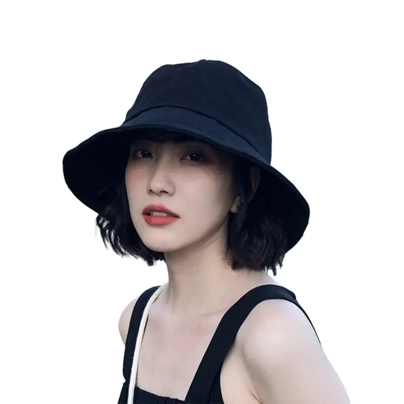 Solid color Bucket Hat Men Women Cotton Fisherman Hat Sun Protection For Summer Outdoor Traveling