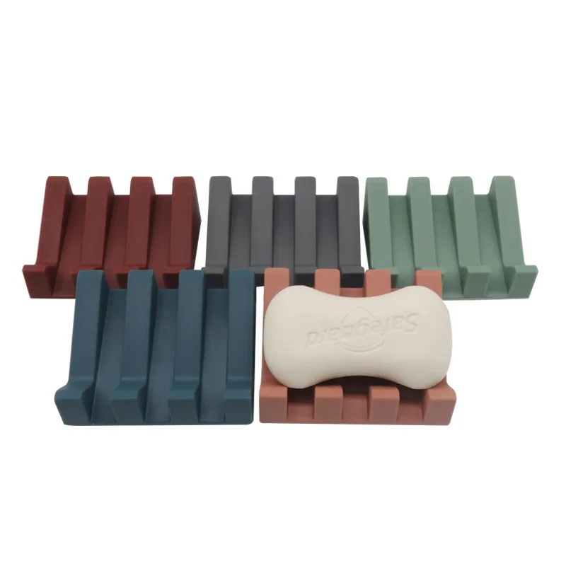 Silicone Soap Dish with Drain, Soap Dish Shower Waterfall Bar Soap Holder Tray Eco Friendly