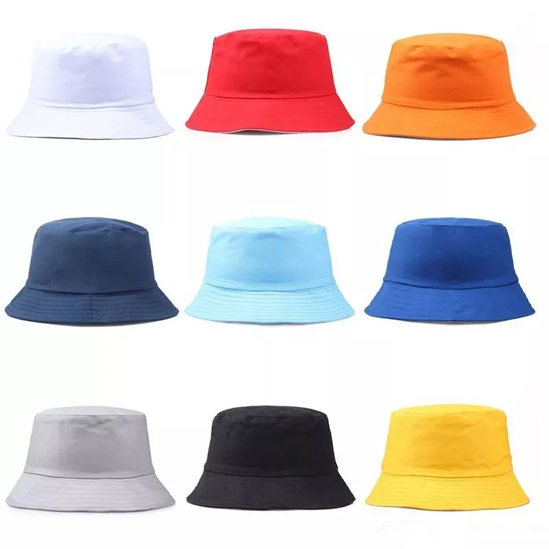 Travel Fisherman Leisure Bucket Hats Solid Color Fashion Men Women Flat Top Wide Brim Summer Cap For Outdoor Sports Visor