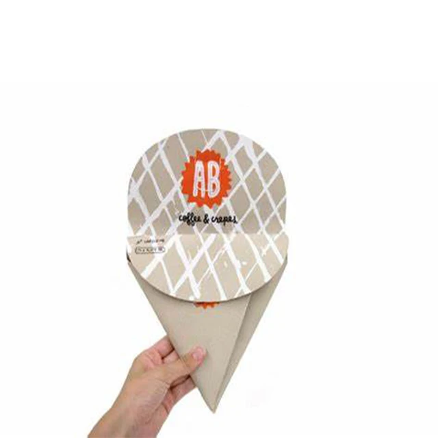 
Disposable custom logo size printing greaseproof wholesale cheap crepe paper cone 