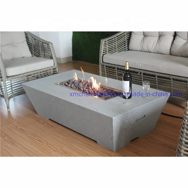 In Stock and Ready To ship low MOQ concrete firepit propane 52' rectangle fire pit gas outdoor Fire Stove