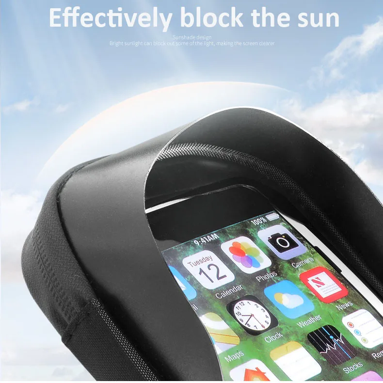 Touch Screen Handlebar Bag Bicycle Motorcycle Cycling Front Tube Frame Bag Waterproof Upgraded Adjustable Phone Holder Case