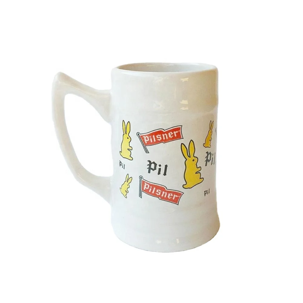 Classical white 17oz ceramic mug beer stein for Germany