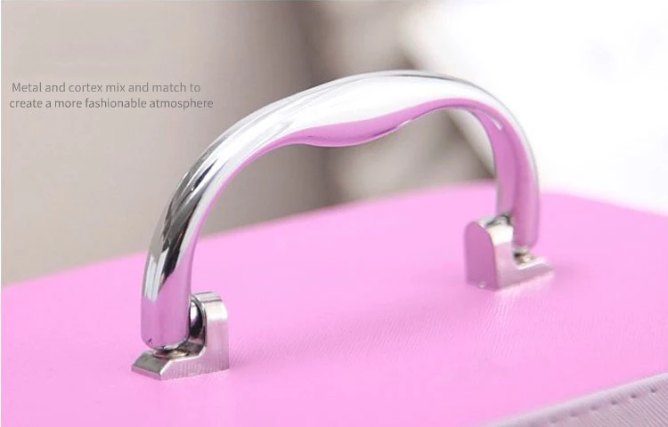 Vintage printed big zipper standing Gift Brush packaging Skin care cosmetic bag makeup vanity organizer Storage box with mirror