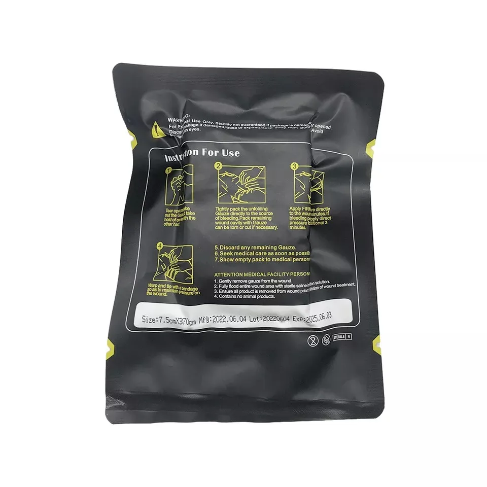 Hot Sale Medical Ce Iso Combat Hemostatic Gauze Kaolin Hemostatic Gauze