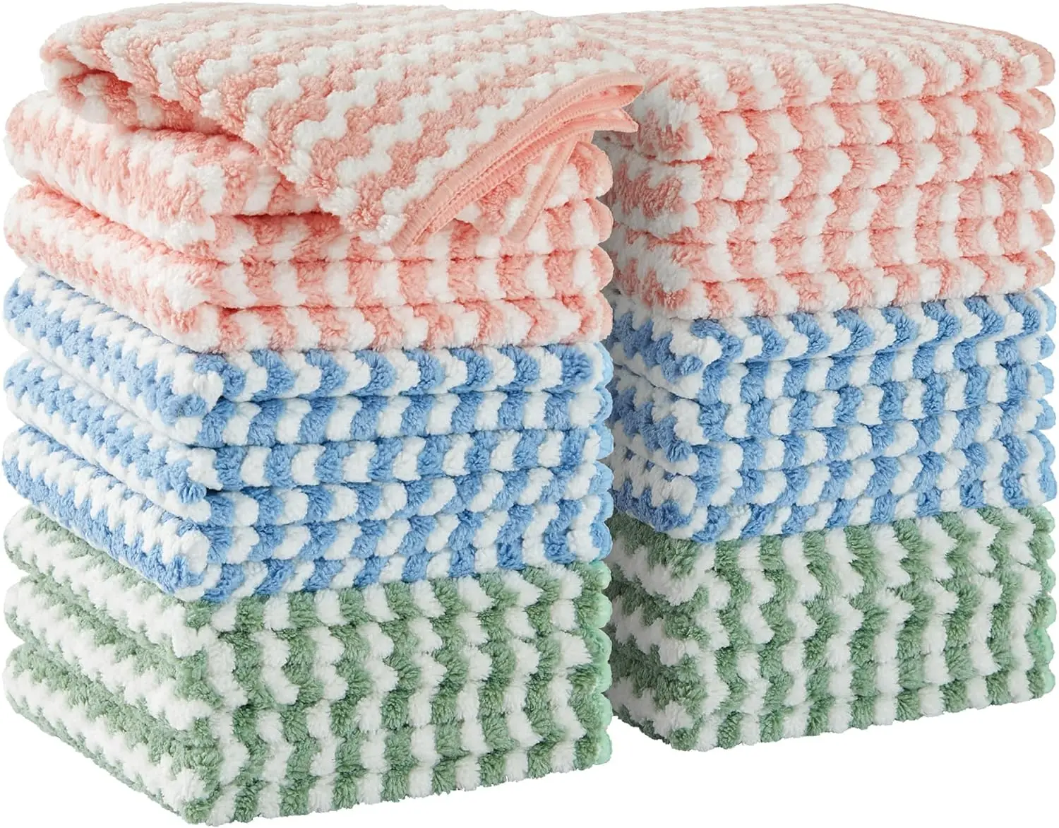 Microfiber Cleaning Cloth, Kitchen Towels for Dish Drying Washing, Absorbent Streak Free Lint Free Rags for Cleaning