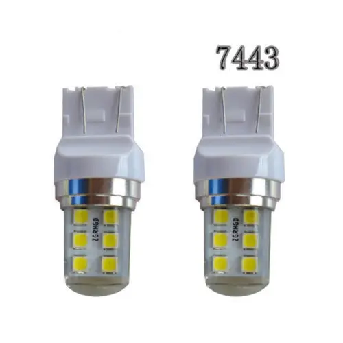 T25 3157 T20 7443 Strobe flash Blink 12 SMD 2835 LED Silicone reverse lights brake light Parking Lamp 12V White red blue