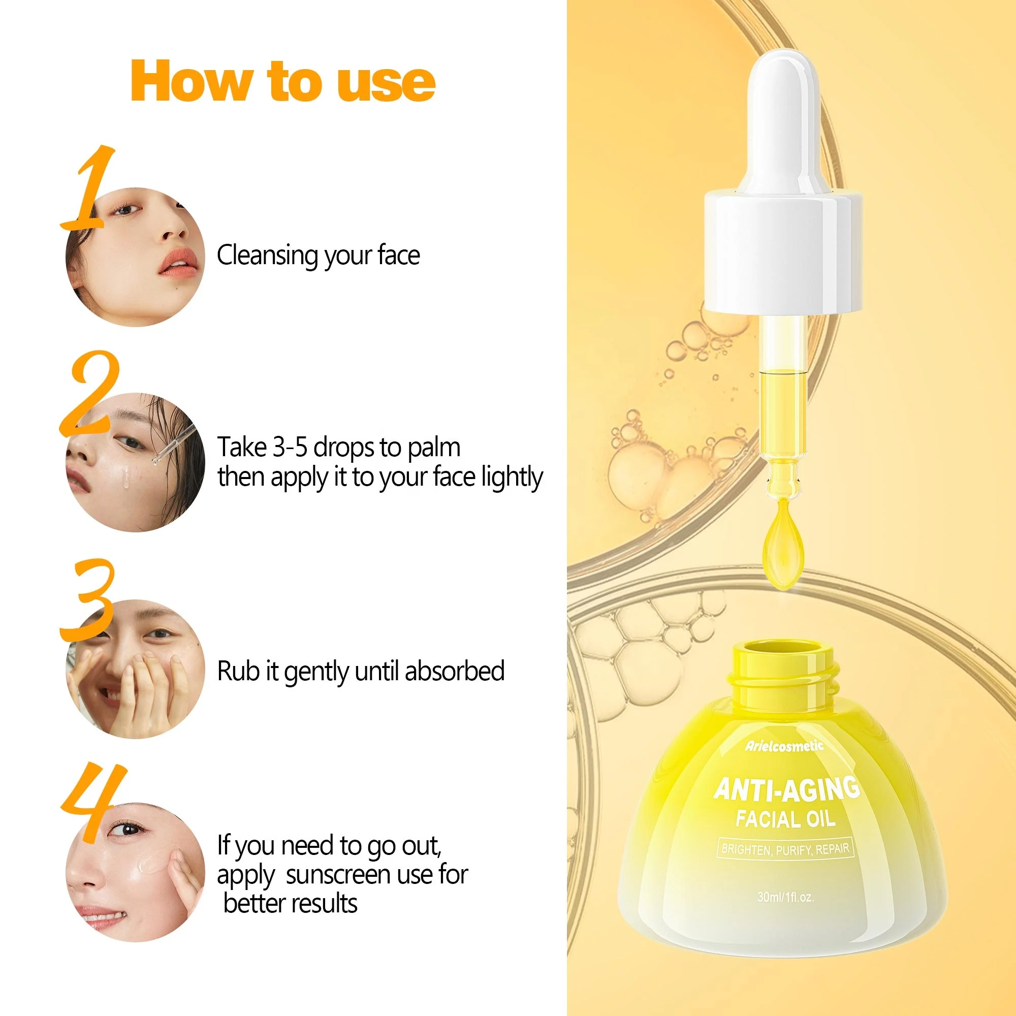 OEM/ODM Private Label 30ml Anti-Aging Facial Oil