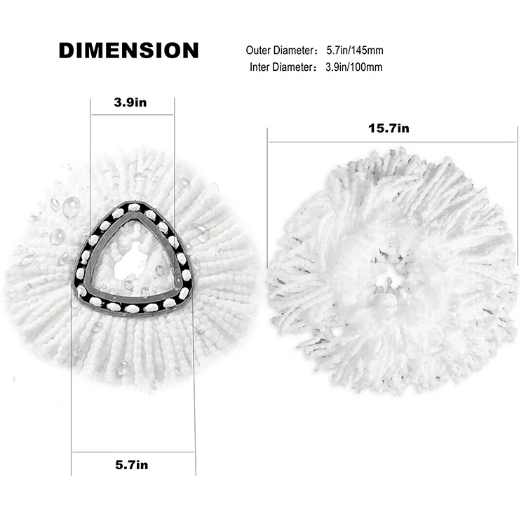 
Microfiber Spin Mop Refill Clean Pad Mop Head Refills Replacement Mop Head 